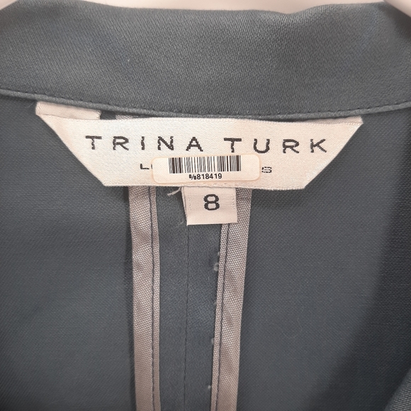 Trina Turk blue utility jacket blazer sz 8 - Picture 4 of 5